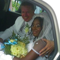 Bride and Groom in Car